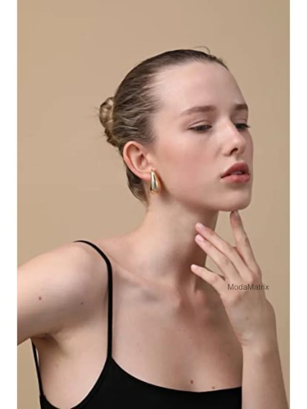 Gold Chunky Hoop Earrings Dangle Earring Water Drop Hypoallergenic
